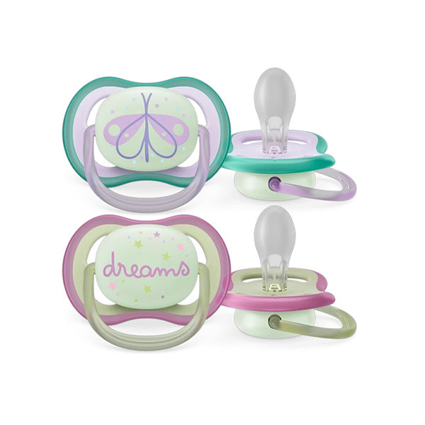 Philips Avent Ultra Air Nighttime Soother Purple & Green (0-6 M)